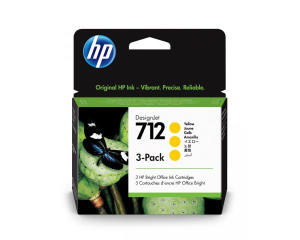 HP 712 3x29ml Yellow DesignJet Ink Cartridge